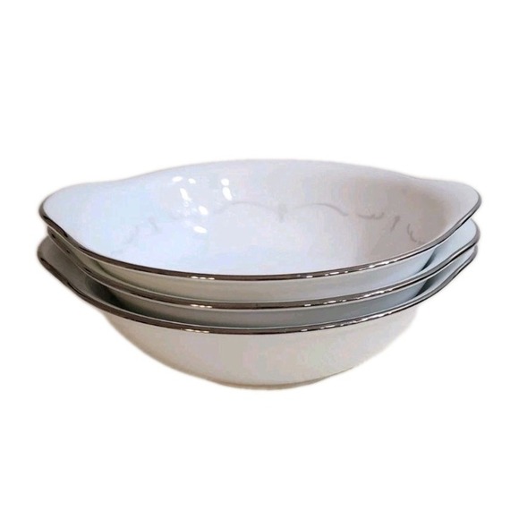 Lot of 3 lugged Noritake Japan Cereal Bowls 6441 WHITEBROOK 6.75"X6" - Picture 1 of 5